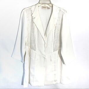 Chico’s White Eyelet Jacket Large